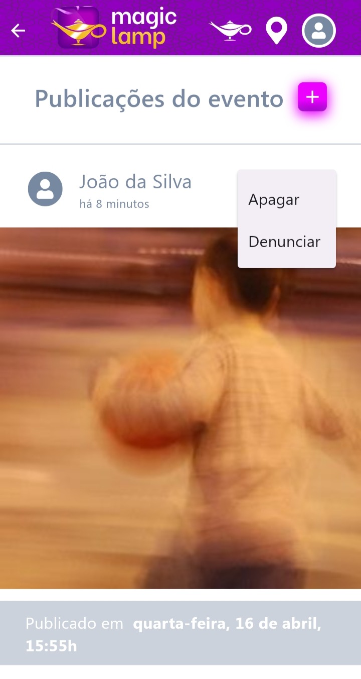 Publicação de eventos